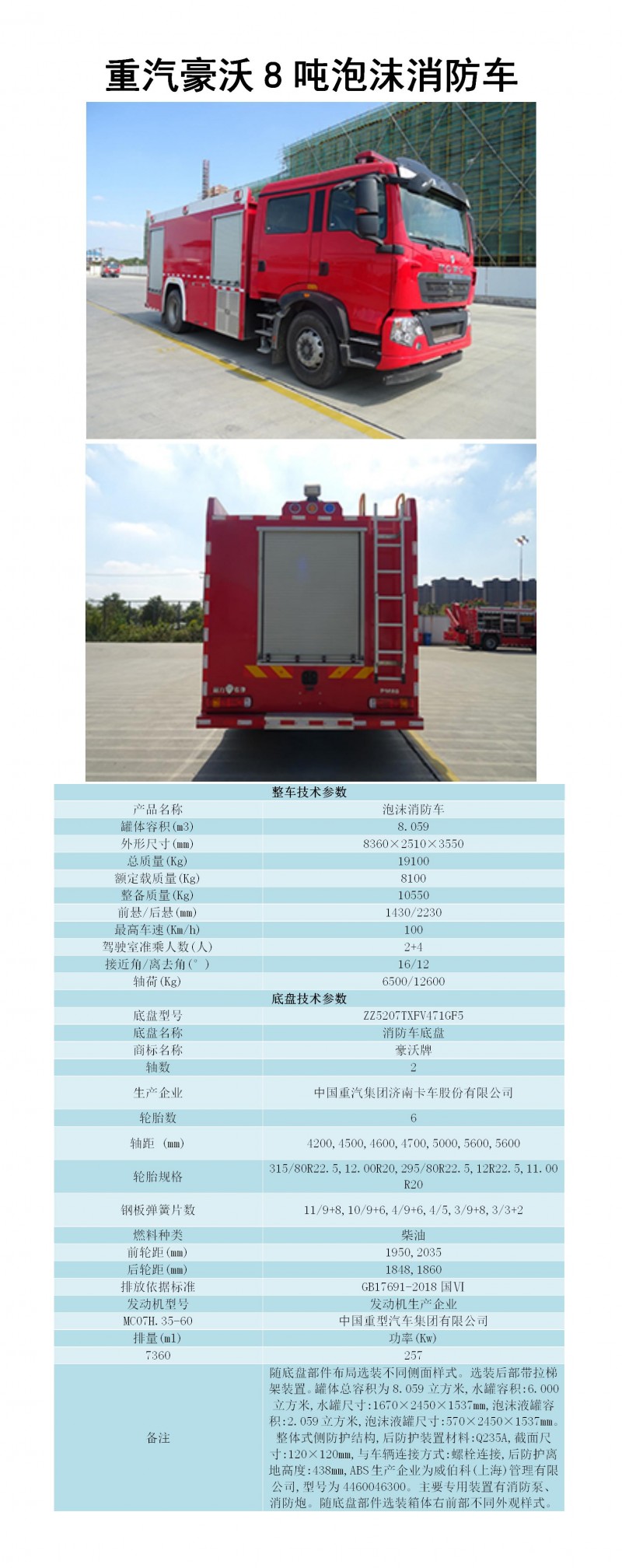 CLW5190GXFPM80-HW型泡沫消防車_01